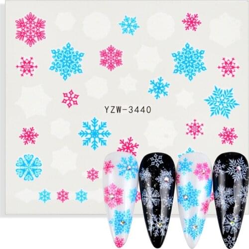 2021 Ultra Thin Watermark / Adhesive Nails Decal Christmas Tree Bells Elk Snowflake Image 3D Nail Art Decorations Sticker Decals