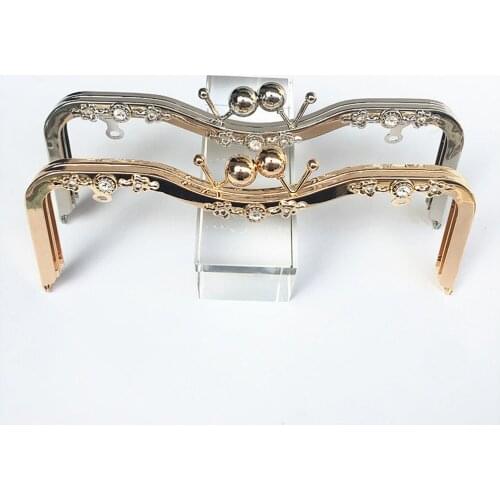 22x8cm DIY bag making metal clasp purse frame no knurling sewing holoe screws fixed hardware M shape heave weight 10pcs/lot