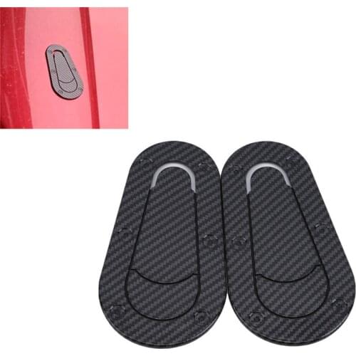 ABS Buitenkant Auto Oil Cover Decoration Matte Black Carbon Fiber Styling Olie Cover Decoratie 1 Pair