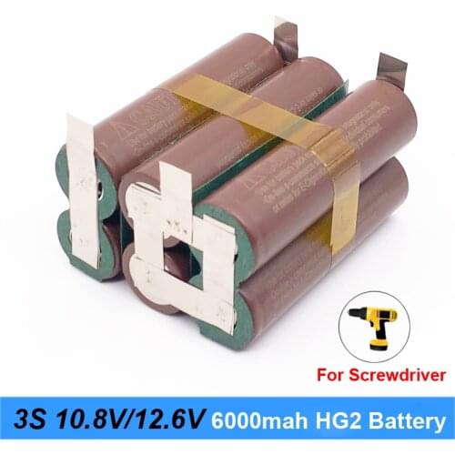 3S 12V 18650 hg2 3000mAh 20amps for 12.6v screwdriver battery weld soldering strip 3S 3S2P 12.6v battery pack (customize)