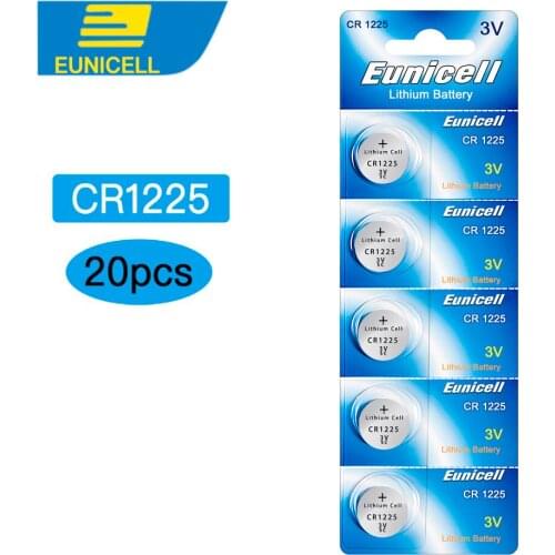 20pcs CR1225 LM1225 BR1225 ECR1225 KCR1225 3V Lithium Button Cell Watch Coin Battery batteries EUNICELL