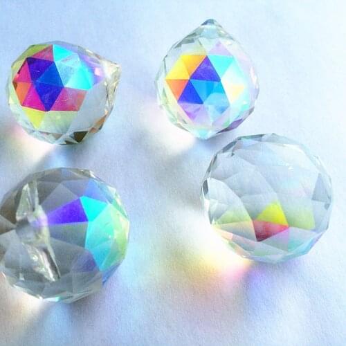 Free Rings 80pcs AB Color 30mm K9 Crystal Faceted Balls Sparkle Chandelier Sphere/ Glass Lamp Parts / Crystal Curtain Pendants