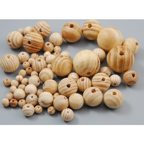 Natural Stripe Scattered Beads Pinewood Beads DIY Clothes Packaging Accessories Wooden Beads Accessories Wholesale craft