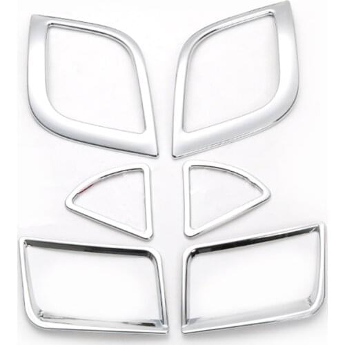 6 Pcs/set new design ABS chrome interior Air outlet decoration ring for Hyundai Solaris Verna accent sedan hatchback 2011-2015