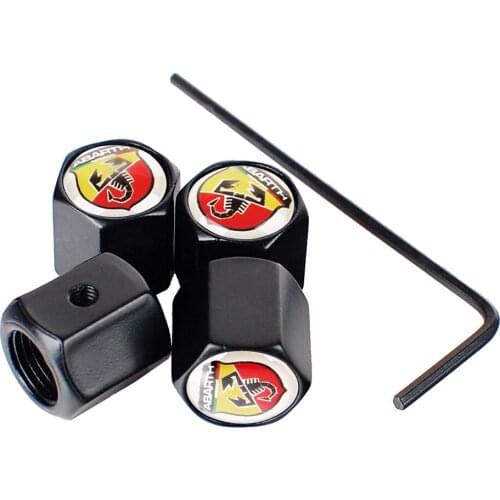 For Abarth 595 500 695 Punto,1000 204A 124 spider Fiat 500 124 131 Abarth Car Decoration Tire Valve Stem Caps Rim Cover Metal