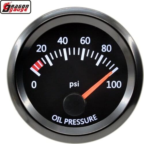 Dragon 2" 52mm Stepper Motor White BackLight Auto Car Oil Pressure Gauge Refit Instrumen 0-100 Psi Meter Free Shipping