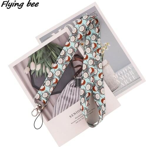 Flyingbee Coconut Summer Style Fruit Creative Lanyard Badge ID Lanyards Phone Rope Key Lanyard Neck Straps Accessories X1718