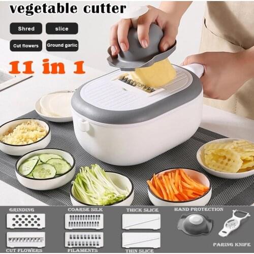 Fruit Vegetable Tool Multifunctional Vegetable Cutter Potato Carrot Grater Cucumber Slicer Peeler with Drain Basket Kitchen Tool