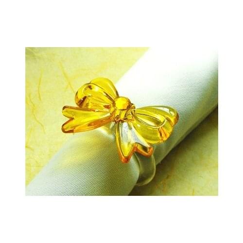 Crystal bow napkin rings, beaded wedding napkin holder