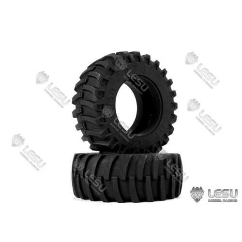 LESU 1Pair 146.5MM Rubber Wheel Tires for 1/16 RC DIY Model Truck Walking Tractor TH16831