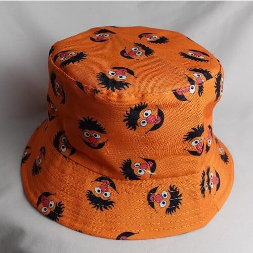 Summer Fisherman Hat Reversible Cartoon Bucket Hats For Women Men Street Hip Hop Bucket Cap Anime Sesame Cosplay Fishing Hat