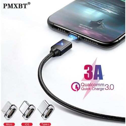 Magnetic Cable Micro USB Type C Super Fast Charger Phone USB C LED Cable For iPhone 11 Por Samsung Xiaomi Android Microusb Cable
