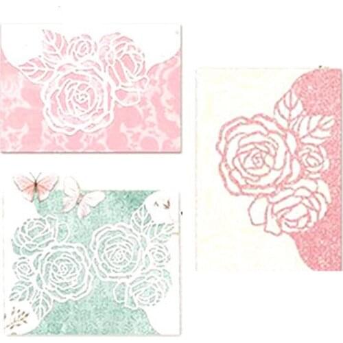 Rose Greeting Card Envelope Metal Cutting Dies 2021 New Diy Molds Scrapbooking Paper Making Die Cuts Crafts Christmas Dies