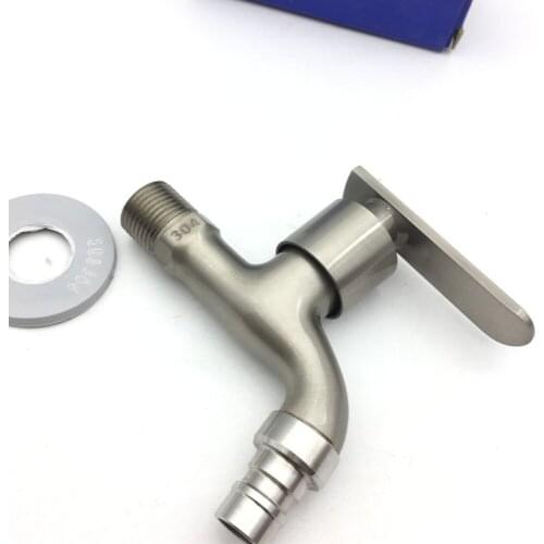 Stainless Steel Single Cold Water Wall Tap Garden Piscinas Long Washing Machine Water Tap Basin Faucet Bibcock