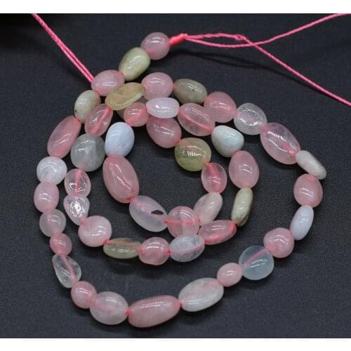 Natural Stone Round Beads Small Loose Morgan Crystal Beads for Necklace Bracelet Jewelry Making DIY Crafts Women Gift