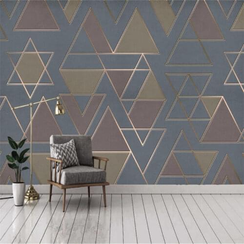 Nostalgic Abstract 3D Geometric Lines Wall Papers Home Decor Modern Light Luxury Living Room Bedroom Decor Mural Wallpapers 3D