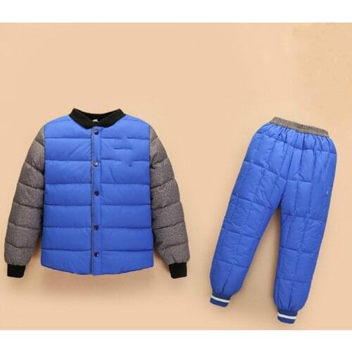 New Childrens Down Jacket Autumn and Winter Boys Girls Down Liner Baby Down Pants Two Sets