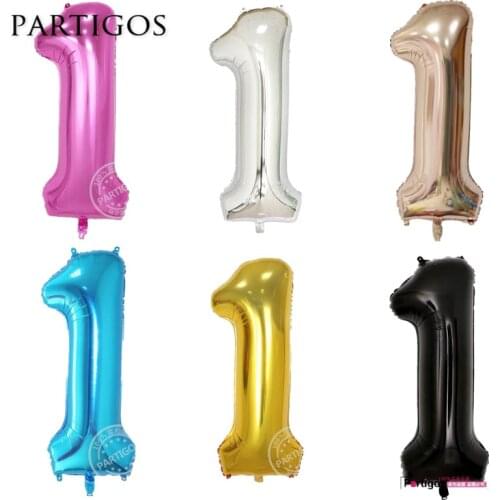 40 inch Number balloons Baby Shower 1st Big Helium Foil balloon Gold Silver Pink Digit Globos Birthday Party Wedding Decor Balon