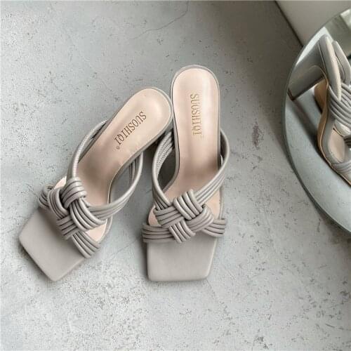 Women Slippers New Hot Women Weave Slides Heel Leisure Summer Outdoor Beach Flip Flop Ladies Sandalsst76