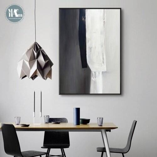 Nordic Abstract Black and white oil painting texture Wall Art Print Picture Canvas Painting Poster for Living Room Home decor