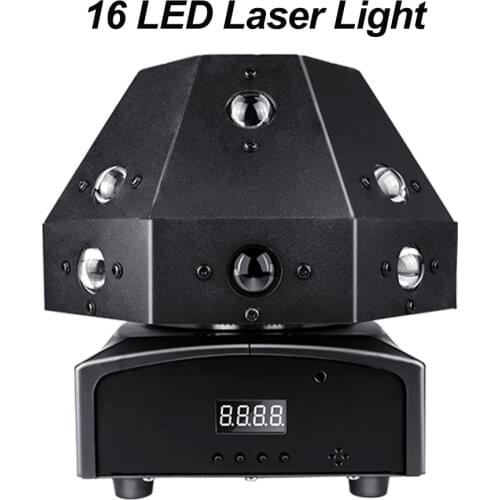 DJ Disco Club Party Wedding Stage Beem Effect Football 16 RGBW LED Laser Moving Head Light DMX512 Sound Control Music Control