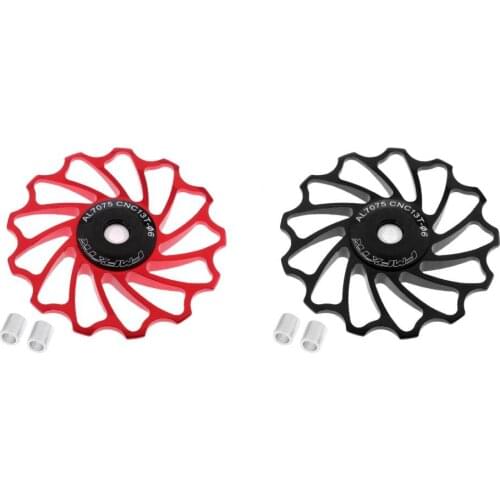 Bike Jockey Wheel Cycling Bicycle Ceramic Bearing Rear Derailleur Pulley 13T, Black/Red