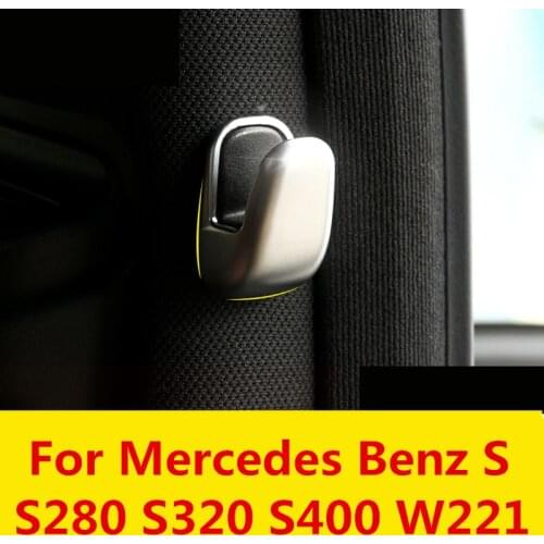Inner Rear Door B-Pillar Hook Cover Trim Decoration ABS Matte Interior decoration For Mercedes Benz S S280 S320 S400 W221