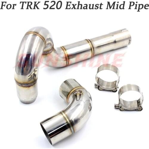Motorcycle Exhaust Slip on Modified Motorcross Middle Link Pipe Stainless Steel Racing Pitbike Tube For Benalli TRK502 TRK 502