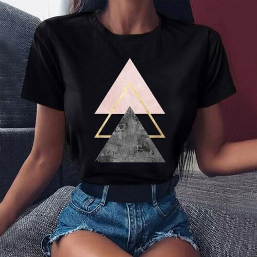 WVIOCE Beautiful Geometry Printed T Shirt Women 90s Graphic T-shirt Harajuku Tops Tee Cute Short Sleeve Clotehs Female 24982