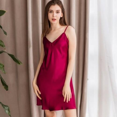 Women 100% Silk Women Luxury Mulberry Silk Nightdress Ladies Soft Natural Sleeping Dress Sexy Silk Sleepwear Plus SizeNightgown