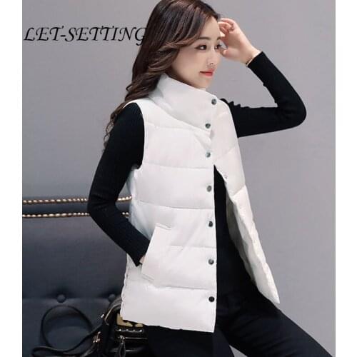 Women Vest female short autumn winter Korean students coat thick stand collar vest