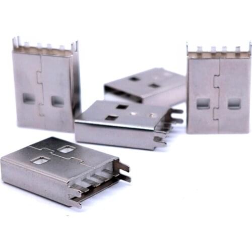 10PCS DIY USB male interface splint plug-in PCB connector socket connector A type B patch straight pin