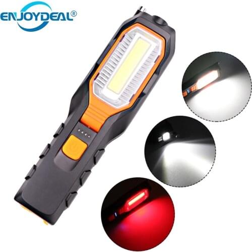 2PC COB LED Super Bright Magnetic Working Hook Pocket Hand Torch Handy Lamp Camping Tent Light Emergency Inspection Flashlight