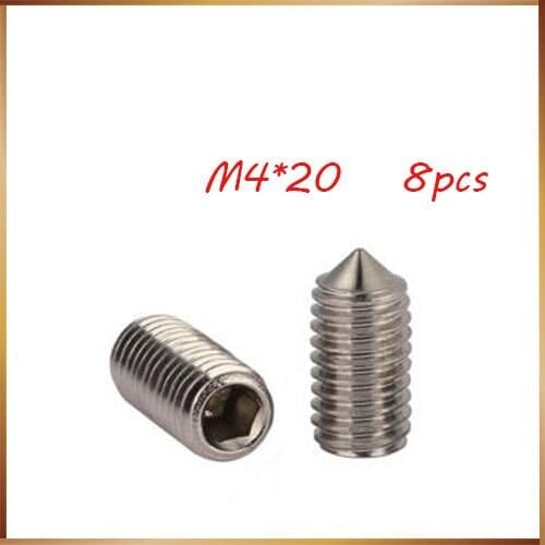 304 Stainless Steel Tip Set Screws Six Angle Screw Head Fastening Screws M4*20
