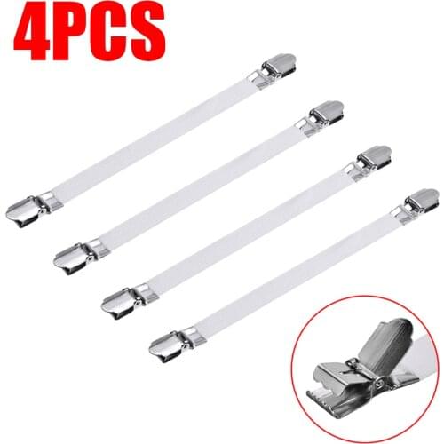 4pcs Bed Sheet Clips Grippers Fasteners Sheet Suspenders Elastic Sheet Holders Mattress Clips Straps - Adjustable Fitte