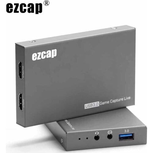 4K 60fps HDR TV Loop Out USB 3.0 HDMI Video Capture Card Recording Box PC Phone Game Live Streaming 1080P Can Mic In Mix Audio