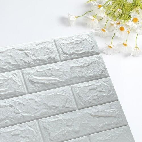 5/10pcs 70*77cm 3D Wall Stickers Waterproof Imitation Brick Bedroom Self-adhesive Wallpaper Panels Living Room Kitchen TV Decor