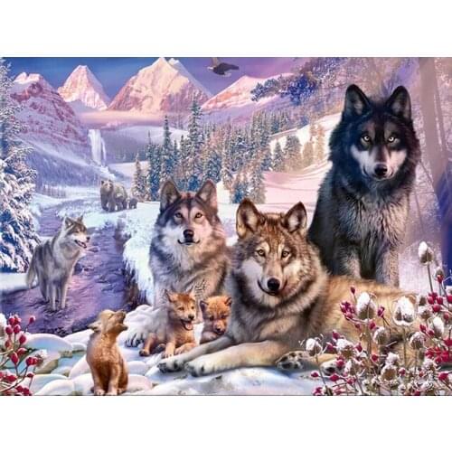 Diamond Painting Animal Wolf Wolves 5d Diy Mosaic Full Square Round Drill Diamant Of Rhinestone Daimond Embroidery Pictures Sale