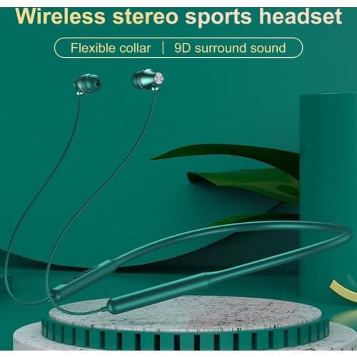 Earphone Bluetooth 5.0 Wireless Headset Magnetic Neckband Earphones Waterproof Sport Earbud with Noise Cancelling Mic