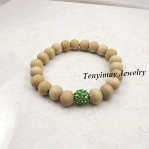 Light Green Crystal Bracelet Original Wooden Beaded Bracelet For Promotion 20pcs/lot Free Shipping