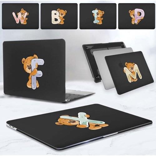 Laptop Case for Apple Macbook Pro 13"/Pro 15" A1398 A1707 A1990/Pro 16" A2141 Bear Letter Pattern Series Matte Hard Shell
