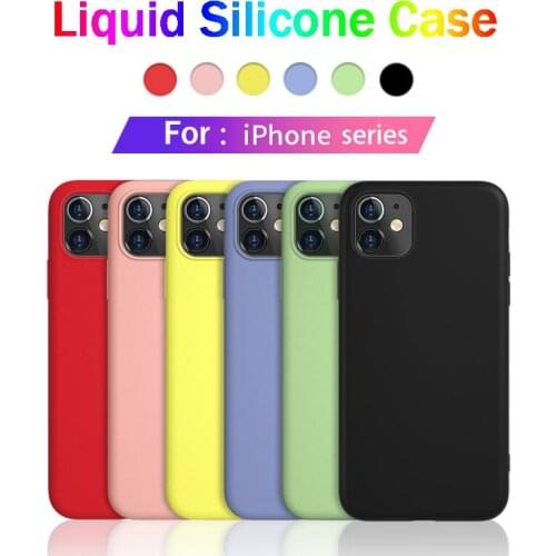 Luxury Original Liquid Silicone Soft Phone Case For iPhone 11 Pro X Xs Max XR 7 8 6 6s Plus Cover Candy Color Fashion Coque Capa