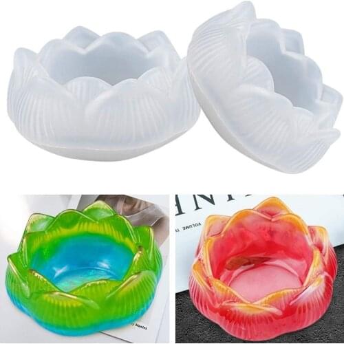 Epoxy Resin Molds Lotus Flower Resin Molds For DIY Candlestick Jewelry Storage Box Tray Flower Pot DIY Christmas Gifts