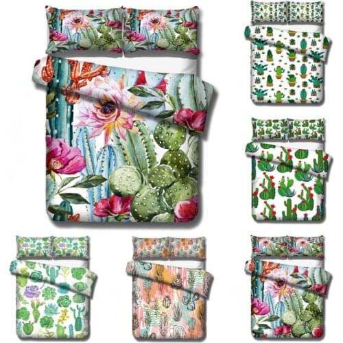 Cactus Desert Green Plant Bedding Sets Kids Children Duvet Covers Pillowcases Comforter Cover Bedclothes Christmas Gift