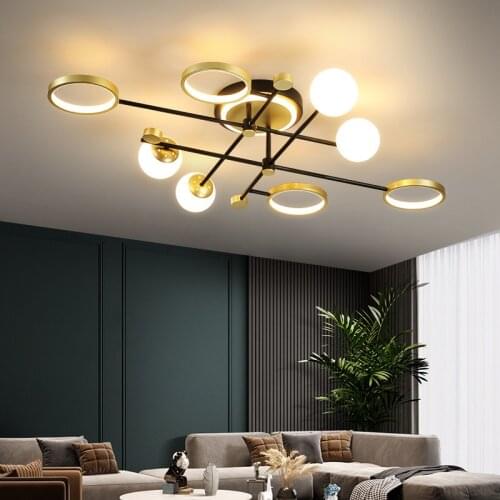 Nordic Creative Ceiling Lights Geometric Combination of Circle and Ball Long Rod for Living Room Decor Modern Lighting Fixtures