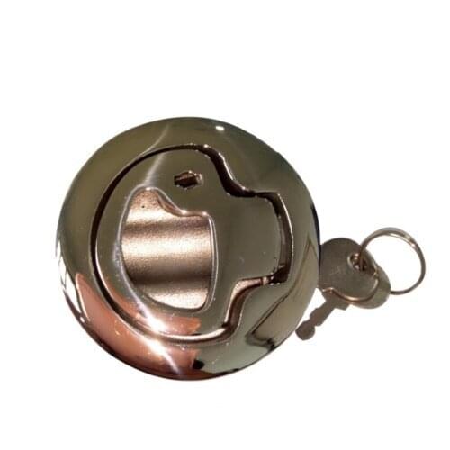 Marine Boat Yacht 316 SS Round Deck Hatch Flush Pull Latch Lock With Key 50mm 2 Inch