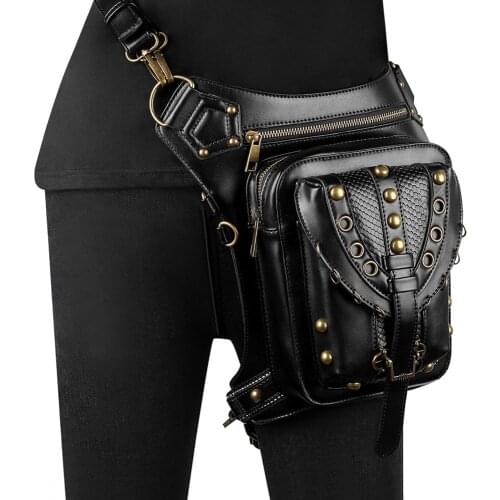 New fashion female bag trend European and American punk single shoulder bag leisure backpack womens small bag black purse