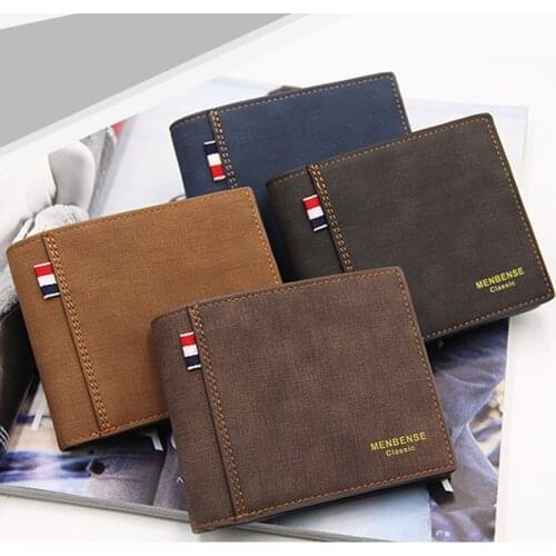 Mens Wallets New Frosted Large-Capacity Wallets Short Fashion Retro Business Document Bags Multi-Functional Coin Purses