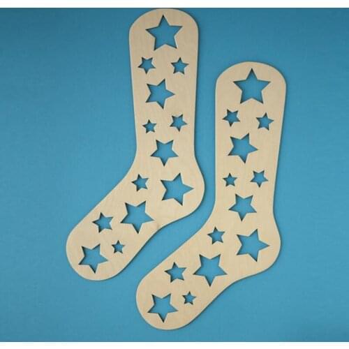 Set of 4pcs wood cut out knitting accessories wooden sock blocker