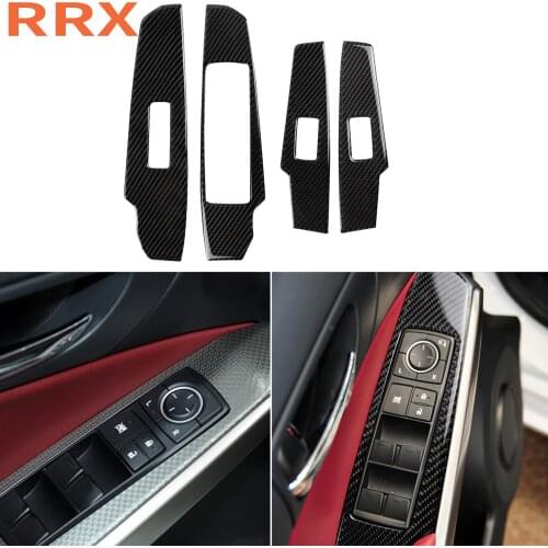 For Lexus IS250/300/350/200 T 2013-18 Car Side Armrest Panel Lift Sticker Carboon Fiber Buttons Door Control Accent Cover